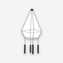 Lámpara Rose Colgante Chandelier Square 25 - Negro mate sobre fondo gris de estudio
