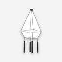 Lámpara Rose Colgante Chandelier Square 40 - Negro mate sobre fondo gris de estudio