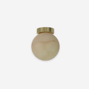 Lámpara Royal de Techo Simple - Base Latón pulido mate (disco) y esfera de alabastro sobre fondo gris de estudio