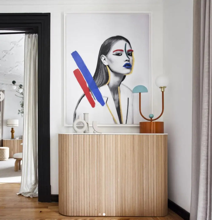 lampara de mesa posmoderna de hierro colores vibrantes