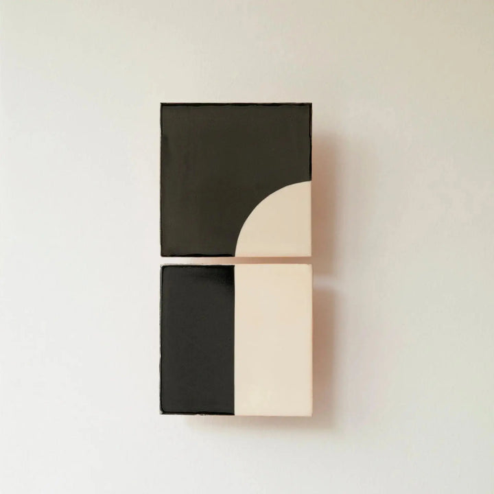 lampara de pared de ceramica tile door negro hecho a mano envio gratis