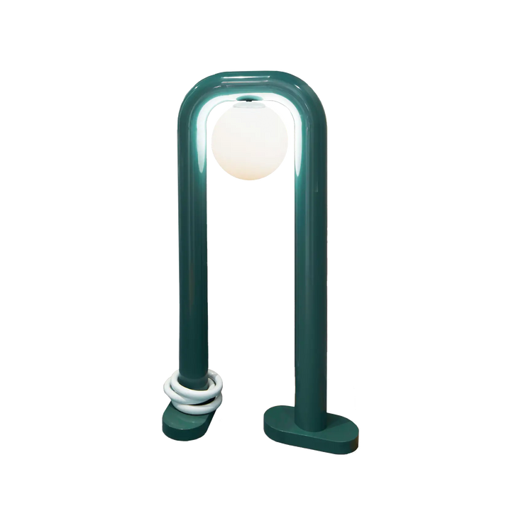 lampara de pie de hierro curva