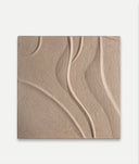 Lienzo WERLE beige en madera, relieve con patrones suaves y curvos