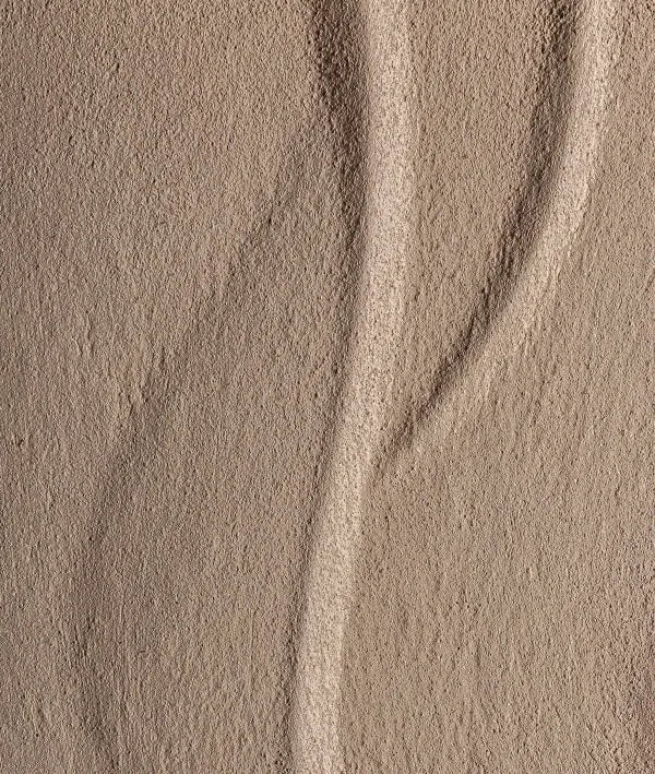 WERLE beige canvas op hout, reliëf met zachte en gebogen patronen