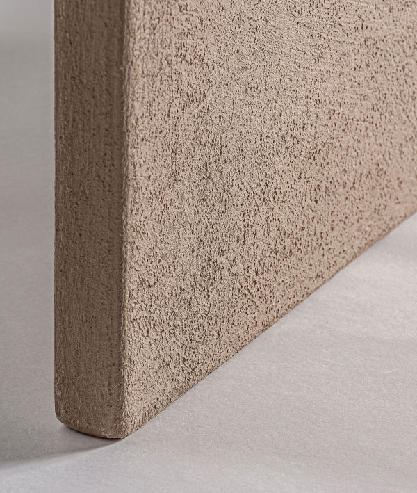 Lienzo WERLE beige en madera, relieve con patrones suaves y curvos