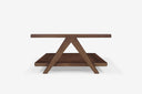 mesa de centro de nogal rectangular estilo mid century fuschini 
