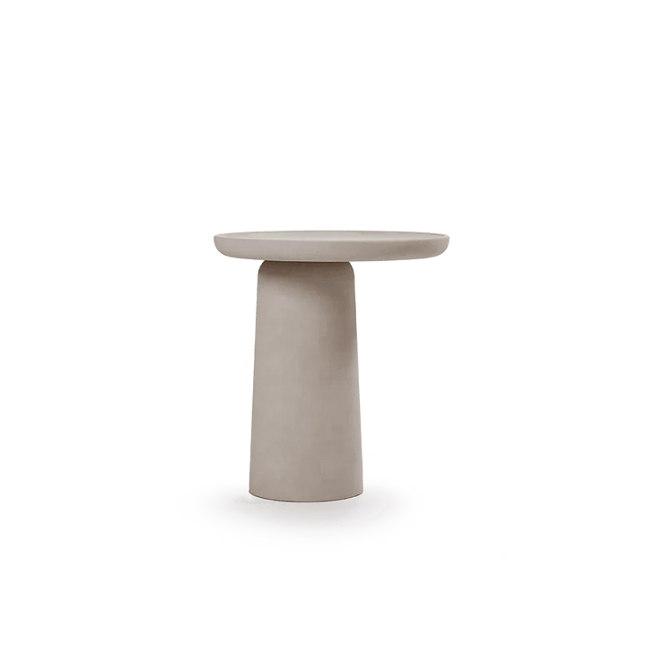 Mesa auxiliar Cala en microcemento en ambiente decorado (2)
