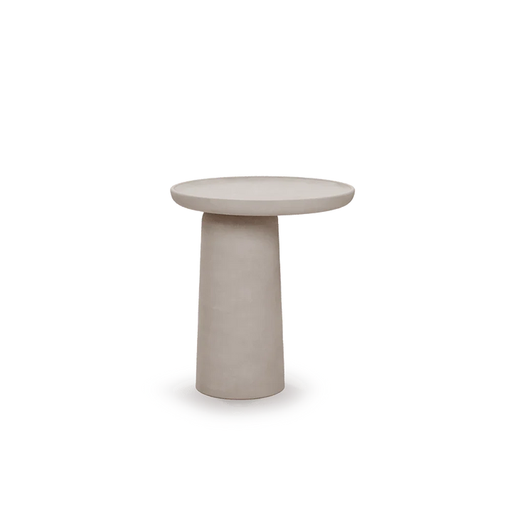 Mesa auxiliar Cala en microcemento en ambiente decorado (3)