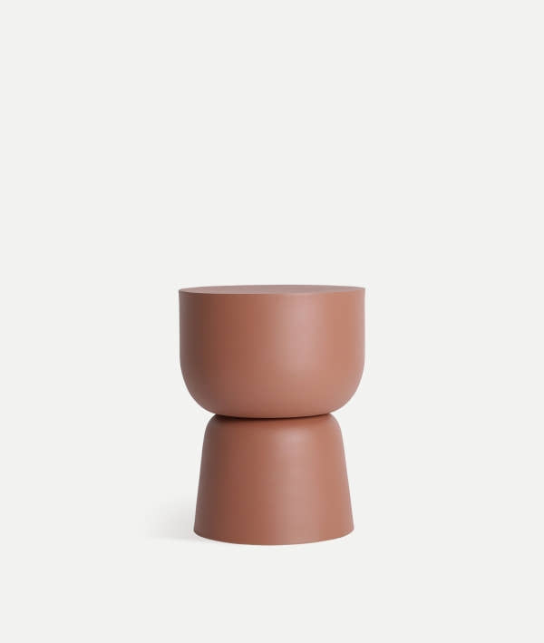 TERRA SIDE TABLE in matte terracotta finish