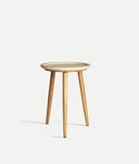 Mesa auxiliar VIDEIX sobre y base de madera de abedul en marrón