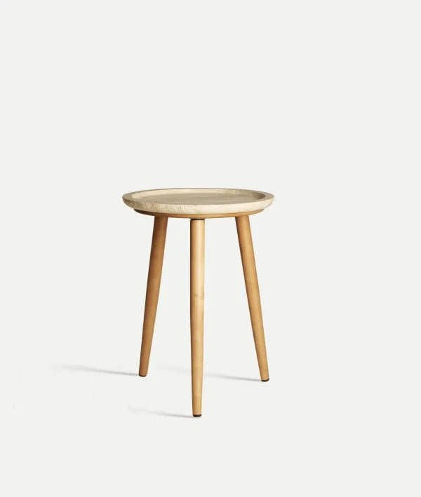 Mesa auxiliar VIDEIX sobre y base de madera de abedul en marrón - Mesas auxiliares - El Workshop - madera de abedul