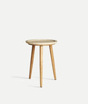 Mesa auxiliar VIDEIX sobre y base de madera de abedul en marrón