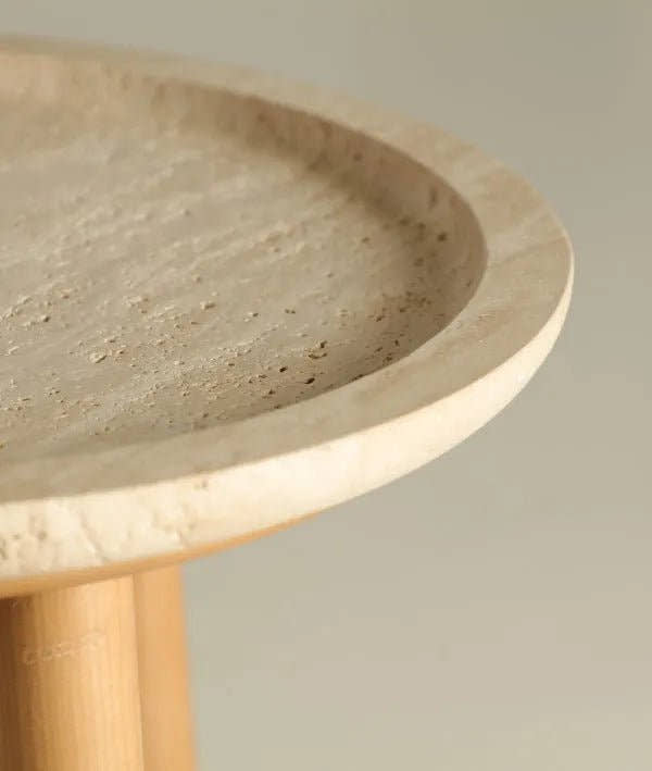 Mesa auxiliar VIDEIX sobre y base de madera de abedul en marrón - Mesas auxiliares - El Workshop - madera de abedul