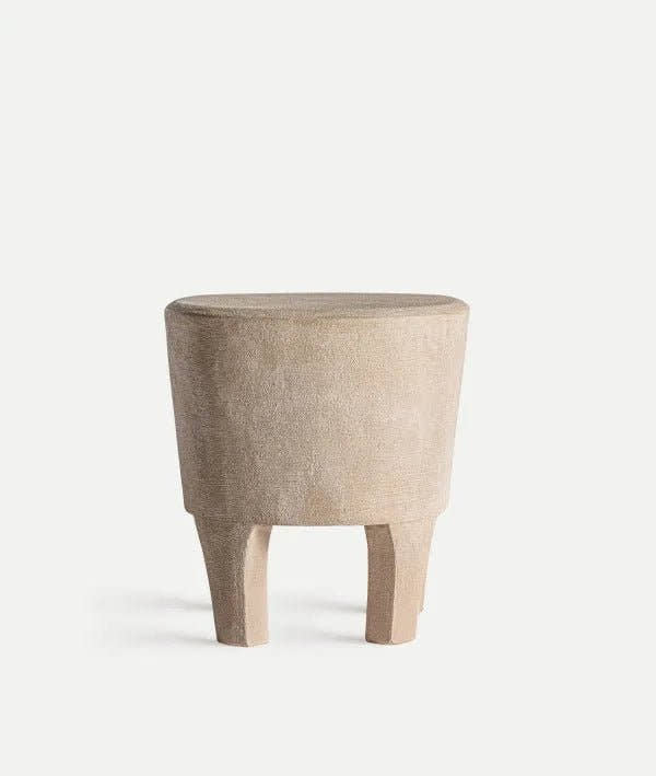 Mesa auxiliar WERLE redonda de madera en marrón claro - Mesas auxiliares - El Workshop - madera mdf