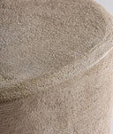 Mesa auxiliar WERLE redonda de madera en marrón claro