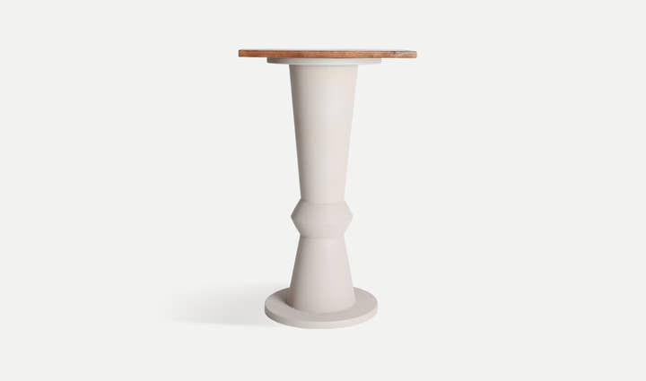 KILHE BAR TABLE in beige iron and mango wood