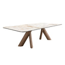 Mesa comedor rectangular mármol porcelánico y nogal 240x120 cm, foto de producto