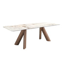 Mesa comedor rectangular mármol porcelánico y nogal 240x120 cm, foto de producto (2)