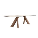 Mesa comedor rectangular mármol porcelánico y nogal 240x120 cm, foto de producto (3)