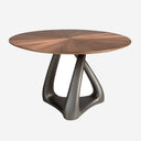 Mesa comedor redonda nogal y fibra vidrio gris oscuro metal - Mesa de comedor - El Workshop-Ø135X75Cm