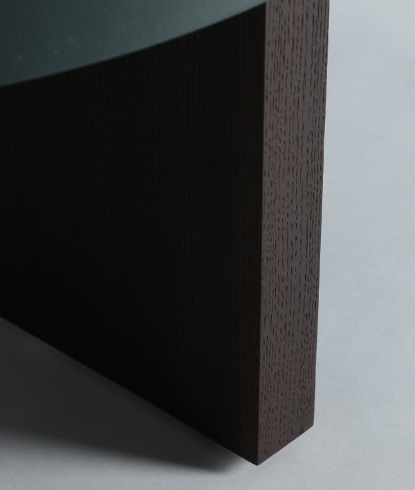 MESA DE CENTRO AOMORI en vidrio y tonos verdes