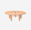 mesa de cafe para living redonda de roble mdoerna