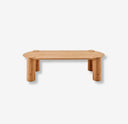mesa de centro de madera de roble para living