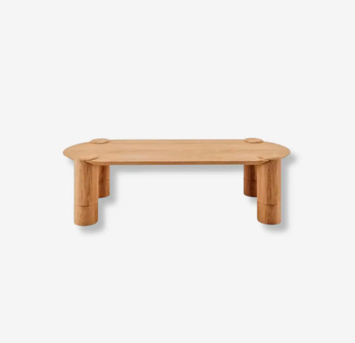 mesa de centro de madera de roble para living