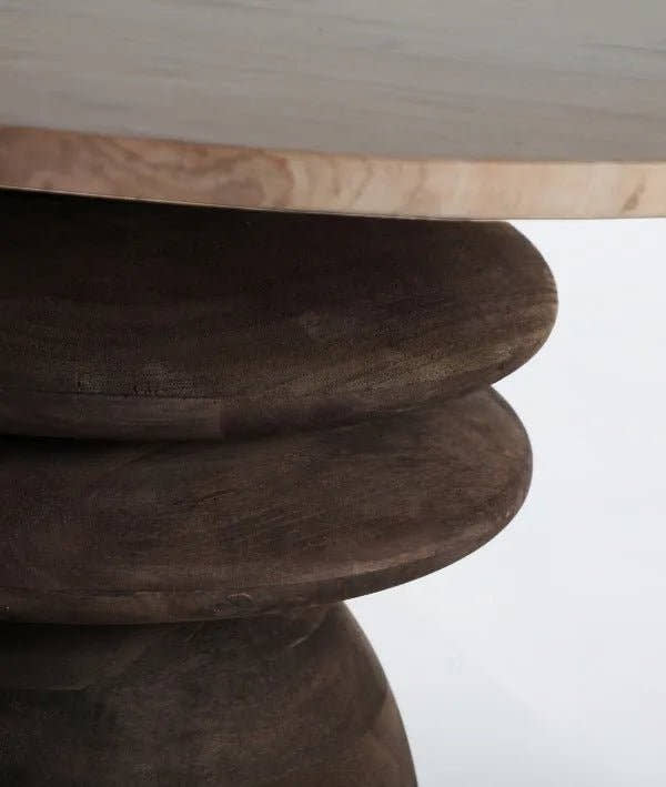 MESA DE CENTRO DE FORMA ORGÁNICA MADERA CON TAPA DE MÁRMOL VRADS - Mesas de centro - El Workshop - madera de mango