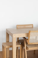 mesa de comedor de roble rectangular