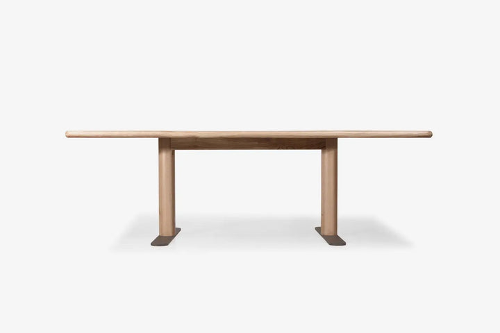 mesa de comedor de roble y hierro fuschini