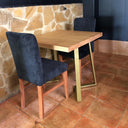 Pie de mesa madera oro