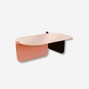 mesa de cafe curva de hierro rosa y negro