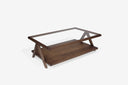 mesa de centro de nogal rectangular estilo mid century