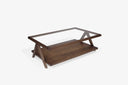 mesa de centro de nogal rectangular estilo mid century