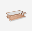 mesa de madera estilo mid-century modern de roble color natural