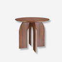 mesa hana redonda de madera de nogal de comedor