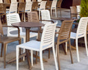 Mesa de comedor exterior roble taupe