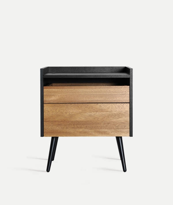 BRUSSA contemporary style bedside table in light brown
