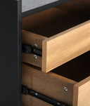 MESITA DE NOCHE BRUSSA de estilo contemporáneo en marrón claro