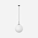 Lámpara Mika Colgante de 40 cm en negro y cristal blanco opalino