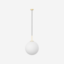 Lámpara Mika Colgante de 40 cm en dorado y cristal blanco opalino