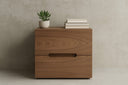 Mesa de noche madera lacada a medida - Elba en ambiente decorado (3)