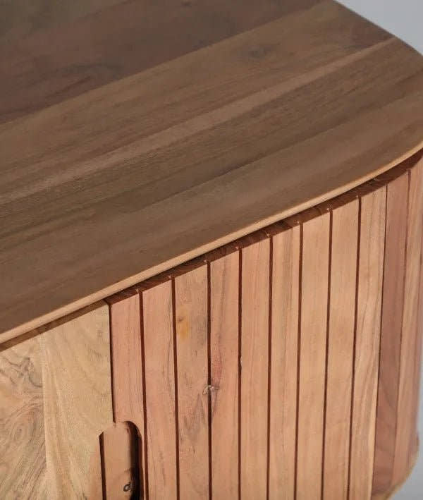 Mueble de tv BLESLE realizado en madera de acacia con acabado marrón cálido - Muebles de tv - El Workshop - madera de acacia