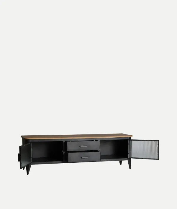 Mueble de tv EASBY fabricado en hierro con acabado negro
