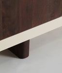 Glaris TV Stand in White and Brown Acacia Wood