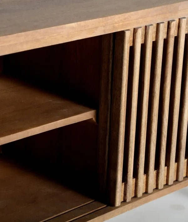 Mueble de tv TREVOUX en color marrón, fabricado en madera de mango - Muebles de tv - El Workshop - madera de mango