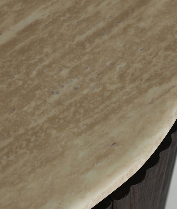 MUEBLE DE TV VERONA en madera oscura y mármol sintético