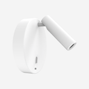 Lámpara Nao de Pared circular USB en blanco mate