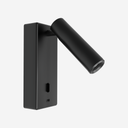Lámpara Nao de Pared rectangular USB en negro mate